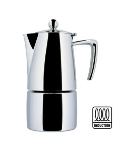Caffettiera espresso Slancio lucida per induzione in acciaio inox 18/10 tazza 6
