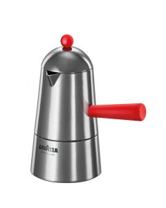Caffettiera Carmencita Pop in alluminio con manico e pomolo rosso 1 tazza