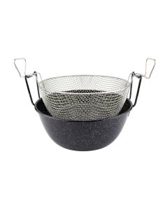 Friggitrice con cestello in ferro smaltato e nichelato Ø cm 26