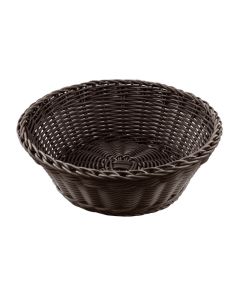 Cestino pane tondo in rattan sintetico filo in polipropilene con sezione piena wengè Ø cm 40 h cm 12