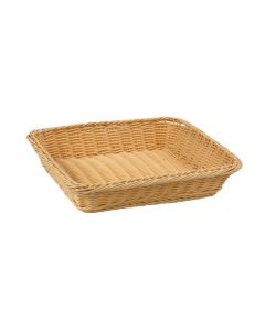 Cestino pane rettangolare GN 1/2 in rattan sintetico filo in polipropilene con sezione piena cm 32,5x26,5