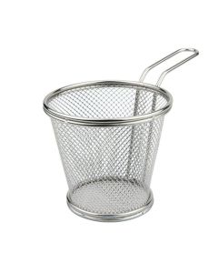 Mini cestino tondo per fritture Monoporzioni in acciaio inox 18/10 Ø cm 10 h cm 9