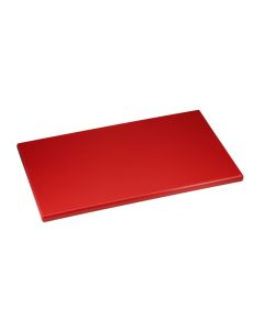 Tagliere GN 1/1 rosso in HDPE con spigoli e bordi raccordati