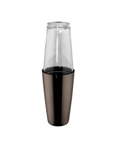 Shaker Boston Mixage Black in acciaio inox 18/10 placcato nero con bicchiere in vetro cl 70