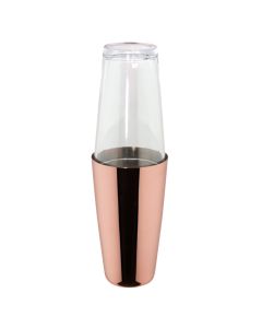 Shaker Boston Mixage Copper in acciaio inox 18/10 placcato in rame con bicchiere in vetro cl 70