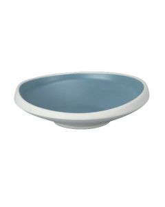 EFAY Piatto fondo obliquo azzurro Taiji in melamina cm 16x15,8 h cm 4,5