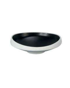 EFAY Piatto fondo obliquo nero Taiji in melamina cm 16x15,8 h cm 4,5
