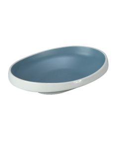 EFAY Piatto fondo ovale azzurro Taiji in melamina cm 25,4x19,1 cm 5,3